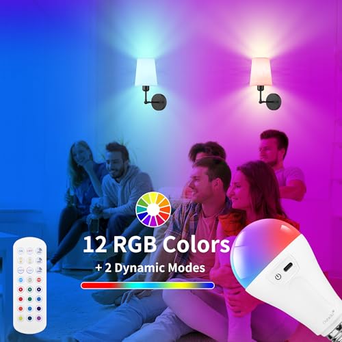 Image of Ostwiki Battery Operated Wall Sconce Set of 2,Black Rechargeable Wall Lights with Dimmable RGB Bulbs and Remote Control,270Rotation Wireless Wall Lamps for Indoor Bedroom Living Room Hallway