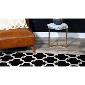 Unique Loom Trellis Collection Modern Morroccan Inspired with Lattice Design Area Rug, Rectangular 3' 3" x 5' 3", Black/Beige 513uQMY7NsL