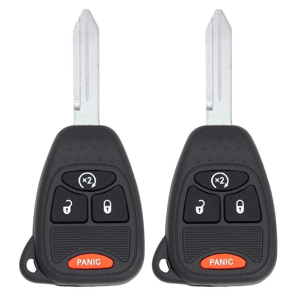 4 Buttons Key Fob Replacement Compatible for Chrysler Dodge and Jeep Car Keyless Entry Remote Control OHT692713AA/OHT692427AA - 2 Pack