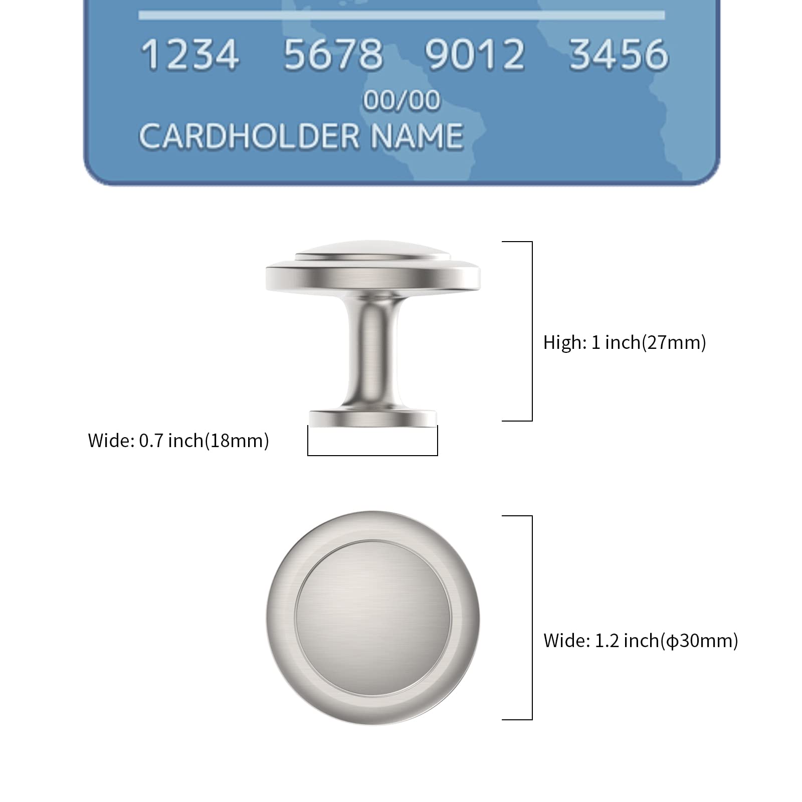 10 Pomelli Per Mobili Amerdeco - Nickel Spazzolato Per Cucina E Armadi | Con Viti Da 25mm E 45mm - Foto 3
