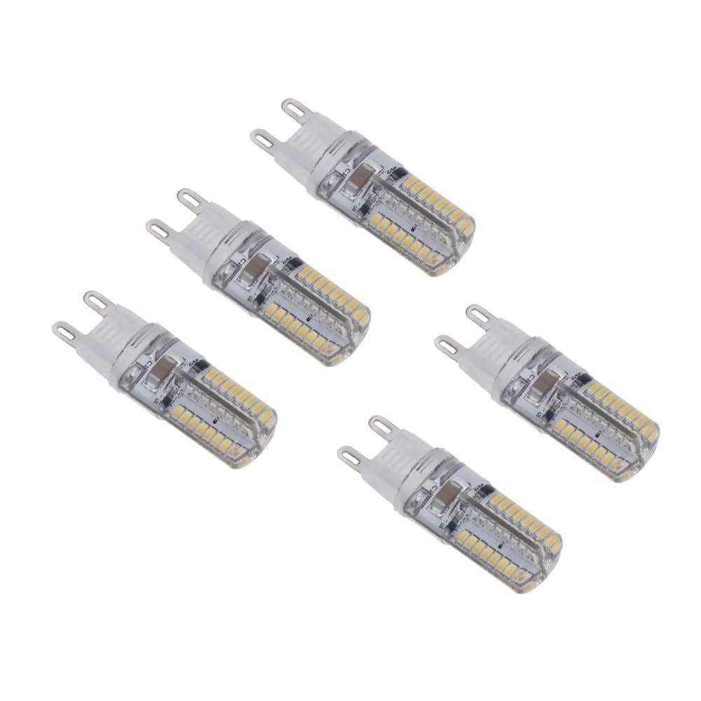 NXCVBNKZJ KJXP Lighting, Pack of 5, LED Spotlight Lamp AC220V G9 5W 64-SMD3014 LED Corn Lamp Warm White Light(Cold White)