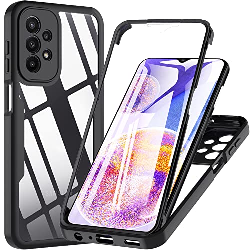 Hensinple Coque Samsung A23 5G,Coque Galaxy A23 5G/4G, avec Protection écran, Antichoc Housse Intégrale Double Face Protection Transparent Étui 360 Degrés Robuste Bumper Case pour Samsung A23 5G/4G Cover