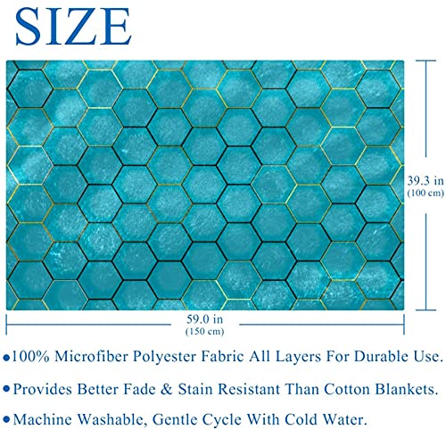 Couverture douce motif géométrique hexagonal 150x100 cm pour lit - 6