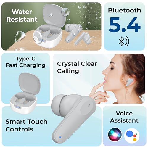 Image of TWS103 Air Flip True Wireless Earbuds, Up to 20 Hours Playtime, Bluetooth 5.4, Front Open Design, Touch Controls, Type-C Charging