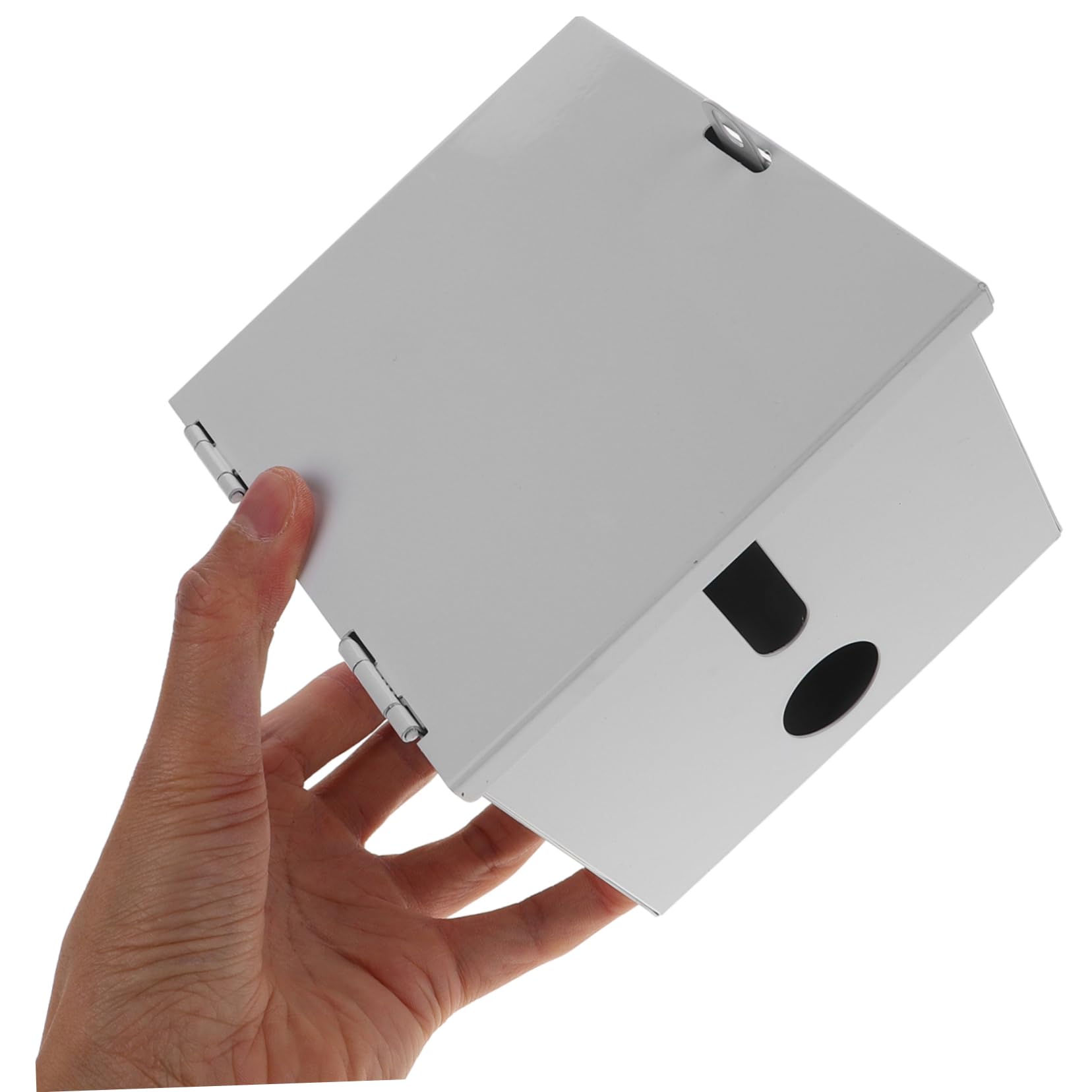Caja Protectora de Tomacorriente para Vehículos Eléctricos Cerradura, Material Hierro white Resistente para Uso Exterior y Eliminador de Adaptadores Adicionales