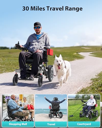 Image of Goldseason 30 Miles Range Reclining Electric Wheelchairs for Adults - 500W Motor All Terrain Power Wheelchair with Ergonomic Headrest, Support 400 lb Foldable Mobility Motorized Wheelchair for Seniors