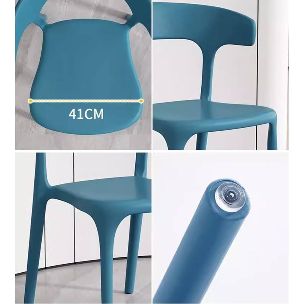 ILOOXI Sedie in plastica impilabili da 45,7 cm, sgabelli impilabili, per sala da pranzo, per adulti, casa, scuola (nero)