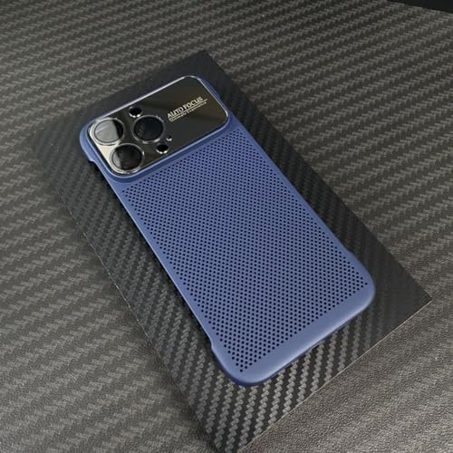Coque sans cadre pour iPhone 14 Pro Max ultra fine en PC bleu foncé