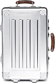 Sterling Pacific - 35L Cabin Travel Case - Full Aluminum Carry On Luggage, Italian Leather Handles