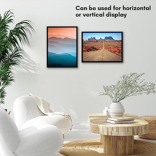 Americanflat 11x15 Picture Frame with Polished Plexiglass - Streamline Collection - Thin Border Picture Frame for Wall Display - Hanging Hardware Included - Black