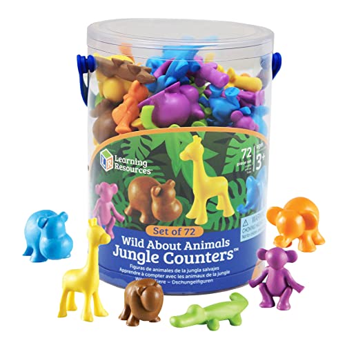 Learning Resources Locos por los Animales, Figuras de la Jungla, Juego de 72
