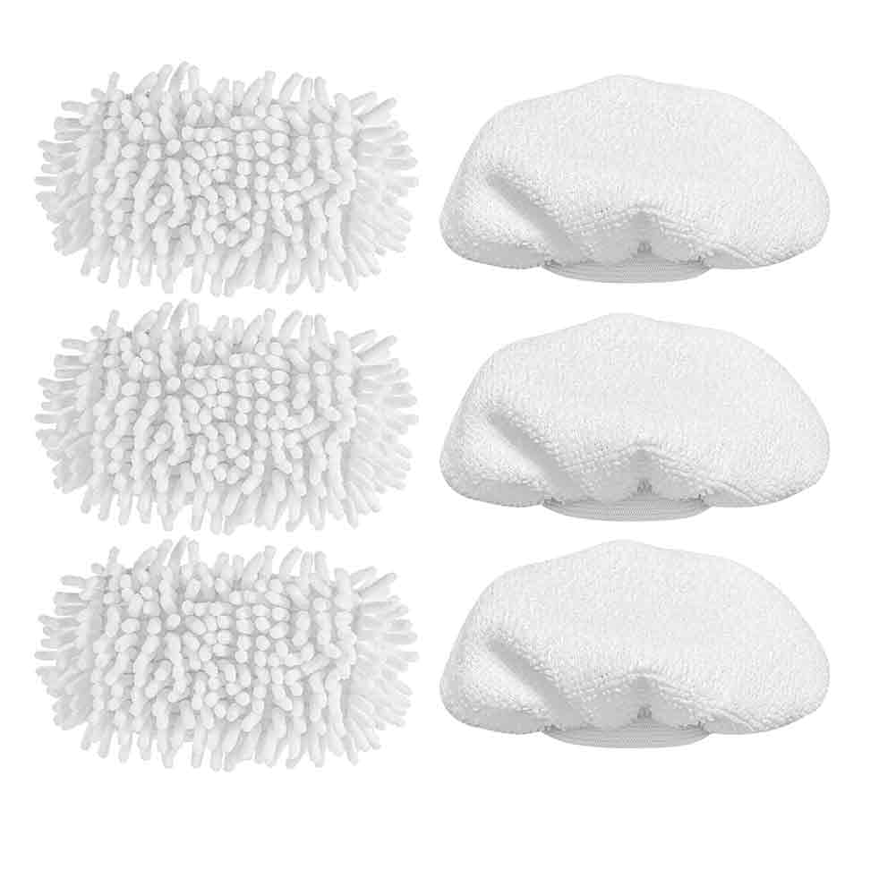 Hndhbfgrt Washable Cloth 6 Pc Universal Steam Cleaner Accessories, Reusable Steam Shot Attachments, Steam Mop Pads