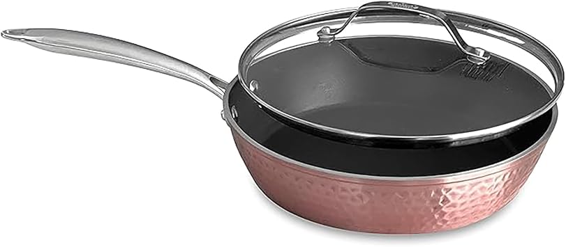 Orgreenic 10-Inch Rose Nonstick Ceramic Frying Pan Induction Compatible, Lightweight, Scratch Resistant, Oven Safe, Non-Toxic for Healthy Cooking