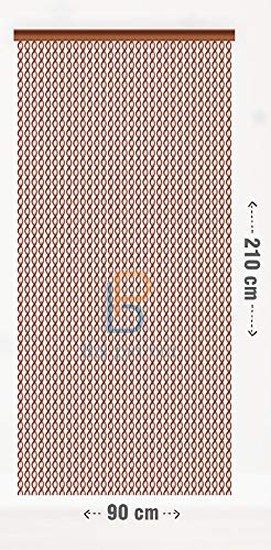 BAI PIN HUI Cortina para Puerta Exterior (Marron&TRANSP)