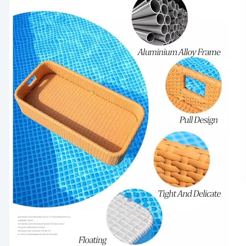 Plateau flottant en rotin pour piscine et brunch de luxe