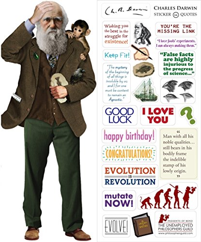 Charles Darwin Quotable Notable - Greeting Card and Sticker Sheet - Envelope Included