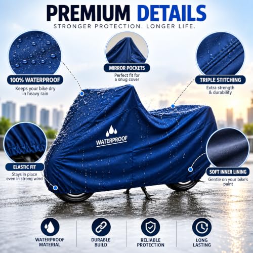 Generic Magic Waterproof Bike Cover for Honda Activa 110, Blue - Image 4