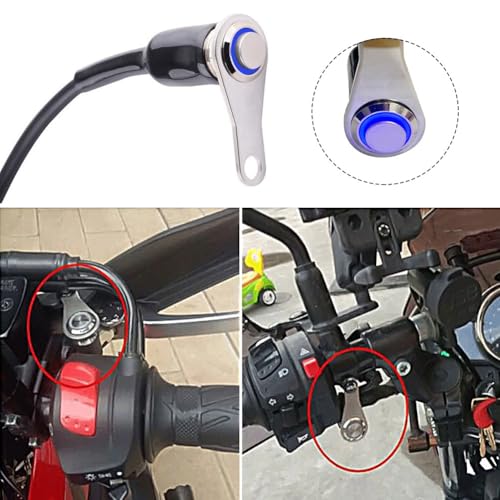 Interruptor manillar motocicleta para solucionar fallos de arranque con botón CNC azul 4