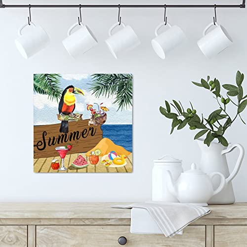 Panneau mural en bois naturel suspendre format carré 30,5 x 30,5 cm - 5