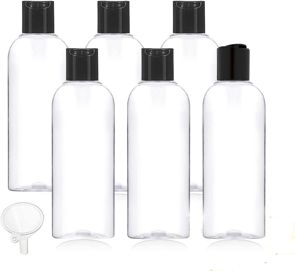 YICTEK 3.4 Oz Clear Empty Travel Bottles, 100ml TSA Plastic Travel Size Bottles with Disc Cap, Refillable Containers for Shampoo and Lotion, Set of 6…