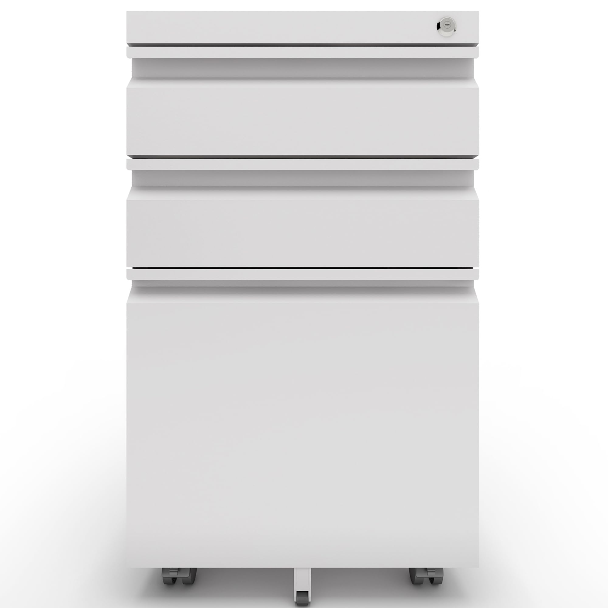 Photo 1 of LONTENG 3 Drawer Mobile File Cabinet with Lock, Rolling File Cabinet for Home Office, Under Desk Metal Filing Cabinet for Legal/Letter/A4 File - White