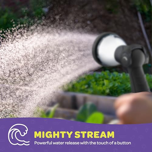 Image of Hose Nozzle [Black] Heavy Duty Hose Sprayer With 10 Adjustable Watering Patterns. Thumb Control Design, Comfortable Ergonomic Grip, Garden Hose Nozzle for Watering Plants & Lawns /Fun showers /Cleaning