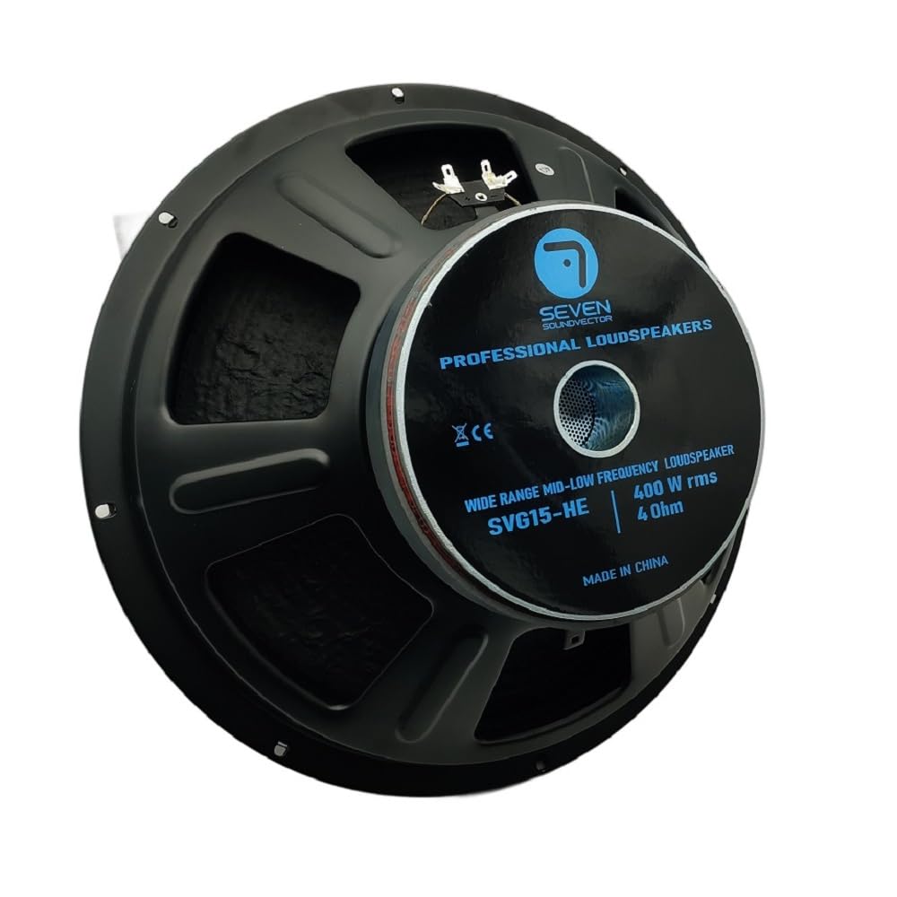 Seven Soundvector SVG15HE/4 Woofer 15 Pulgadas Altavoz Profesional de Grave Medio-Grave 4 Ohm 400W AES 800W Programa