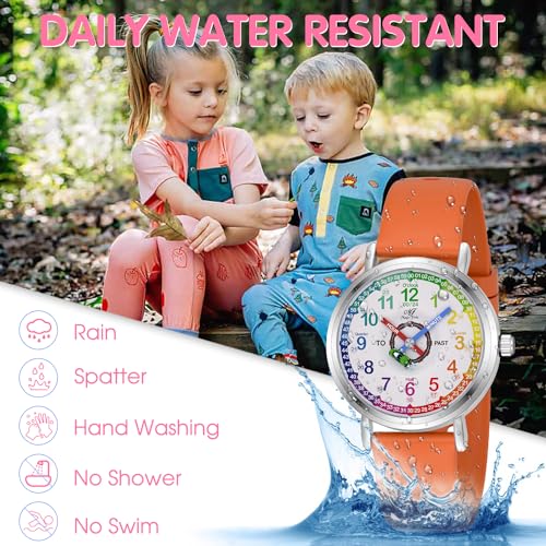 Image of ManChDa Kids Watch for Girls Analog Watch Childrens Toddler Watch for Kid 8-12 Tell Time Watch Easy to Read Teaching Watch Time Learning Study Time Teacher Watch Kids Gift Christmas