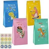 【Multifuncional】Estas lindas bolsas de fiesta son adecuadas para fiestas, cumpleaños, fiestas de cumpleaños infantiles, fiestas temáticas de dinosaurios, baby showers, fiestas de verano, barras de dulces, bodas y otros festivales. Para bolsas de regalo de invitados, bolsas de regalo, bolsas de dulces, bolsas de Pascua. También es adecuado para envasar regalos, artículos caseros y pequeñas sorpresas.