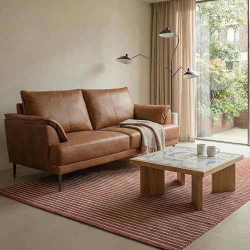 Furnhouse Soul Ledersofa 3-Sitzer | Echtleder Taschenfederkern | 195cm Cognac Braun – Modernes Skandi Design für Wohnzimmer Furnhouse Soul Ledersofa 3-Sitzer | Echtleder Taschenfederkern | 195cm Cognac Braun – Modernes Skandi Design für Wohnzimmer