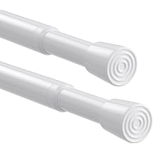 Shower Curtain Rail Extendable Curtain Poles 68-100cm Tension Rods for Curtains White Curtain Rods Extendable Shower Curtain Rod Telescopic Curtain Pole No Drilling for Windows,Bathroom,Closet