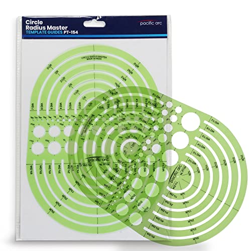 Image of 2 Pack Pacific Arc Circles Radius Master Template Guide, from 1 /2 Inch to 3 3 /4 Inch Radius and 36 Perfect Circles from 3 /64 to 1 Inches