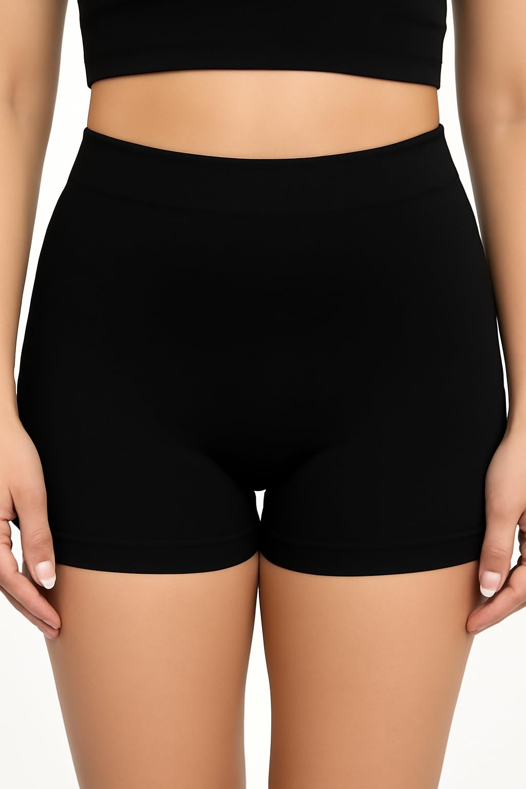 Women Shorts for Under Dresses Cycling Shorts for Women - Seamless Under Dress Shorts, Lightweight Support for Biking, Yoga & Everyday Wear Black-picture-17