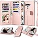 Njjex Compatible with LG Stylo 6 Case/LG K71/LG Stylus 6/LG Stylo 6 Wallet Case, [9 Card Slots] PU Leather ID Credit Holder Folio Flip [Detachable] Kickstand Magnetic Phone Cover & Lanyard [Rose Gold]