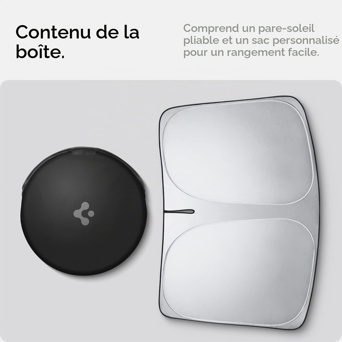 Spigen Tesla Model Y Juniper 2025 2026 Model 3 2021-Highland 2026 Pare-Soleil pour Pare-Brise Avant, Bloque la Protection Solaire Contre Les Rayons UV, Compatible avec Tout Tesla Model Y et 3