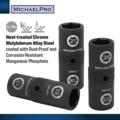 MichaelPro MP005022 1/2-inch Drive Impact Flip Lug Nut Socket Set, Includes 17mm, 19mm - Image 3