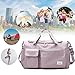 Suruid Travel Duffel Bag with Shoes Compartment Sports Gym Bag with Dry Wet Separated Pocket for Men and Women, Overnight Bag Weekender Bag Training Handbag Yoga Bag - Brown Pink