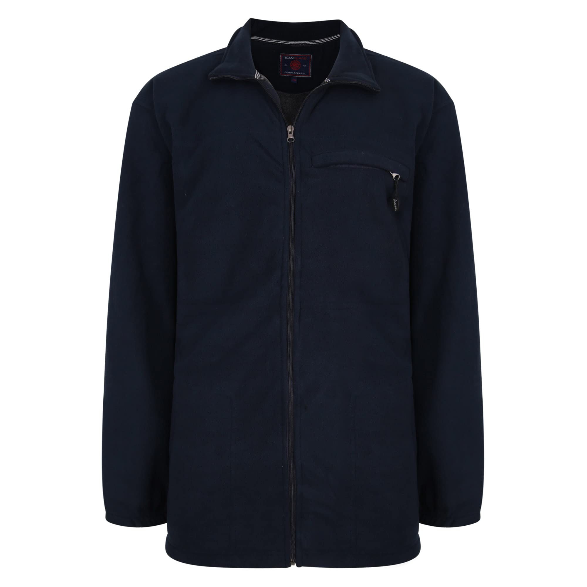 KAM Kingsize Men's Long Sleeved Sherpa Bonded Fleece Jacket Pockets Inner Sherpa Lined Full Zip KV100 Navy 8XL