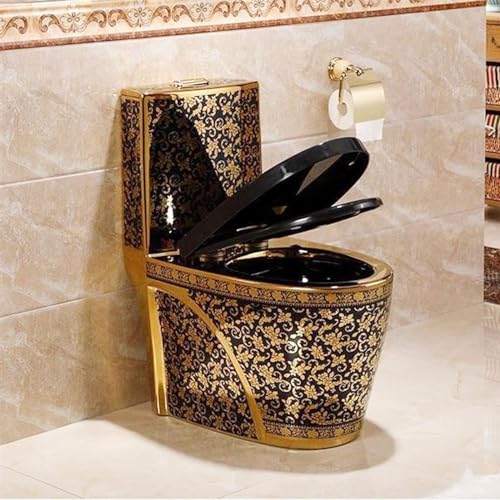 Toaleta Golden Toliet, Toalety Do Łazienek O Podwyższonej Wysokości, Toaleta Jednoczęściowa, Toaleta Z Podwójnym Spłukiwaniem I Komfortowym Siedziskiem, Toaleta Kom,300mm-27.2x30.7x15.3in