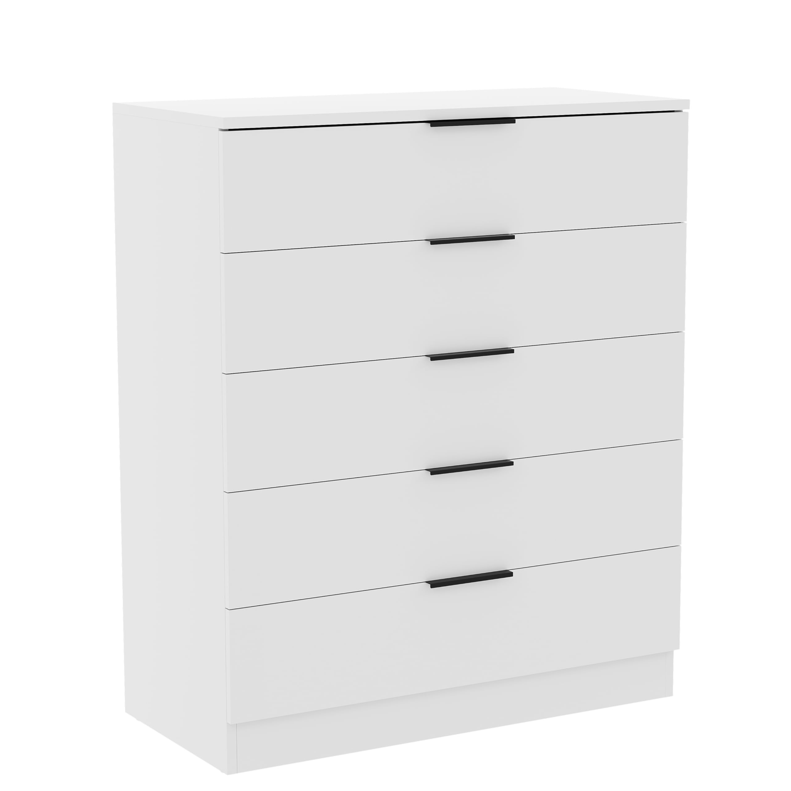 Vida Designs Trega Kommode mit 5 Schubladen | Weiß | 90 H x 66 B x 36 T cm | Platzsparende Stauraumeinheit | Schubladenstütze gegen Durchbiegen | Minimalistische | Leichtgängige Schubladenführungen