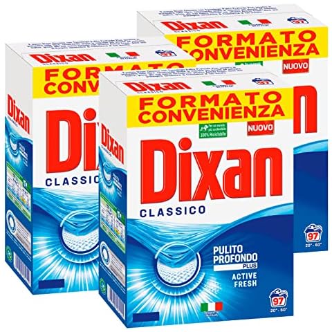 Dixan Classic Pulito Profondo Plus Active Fresh - Detergente en polvo para lavadora, 5,82 kg Cover