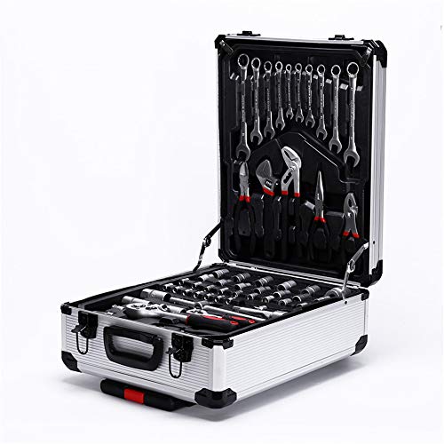 ZXGQF 187 teile/sätze von Werkzeugkoffer Mechanik Haushalt Kit Set Mit Aluminium Aufbewahrungswagen Mechaniker Box Fall…