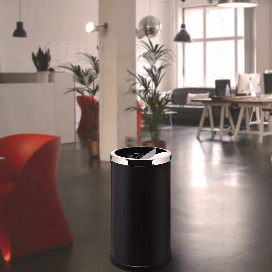 Danieli - Pattumiera da Esterno cm 38 x 71 Nero, con Porta Sabbia e Ampio Gettacarte, Bidone Interno da 52 Litri