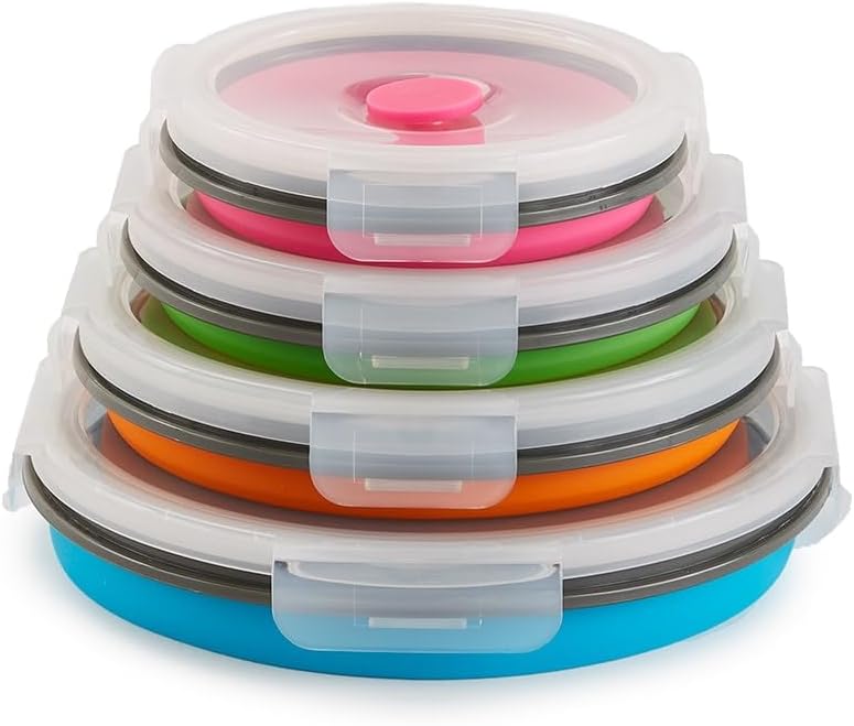 The Lakeside Collection Collapsible Locking Lid Food Storage Round 8-Pc.