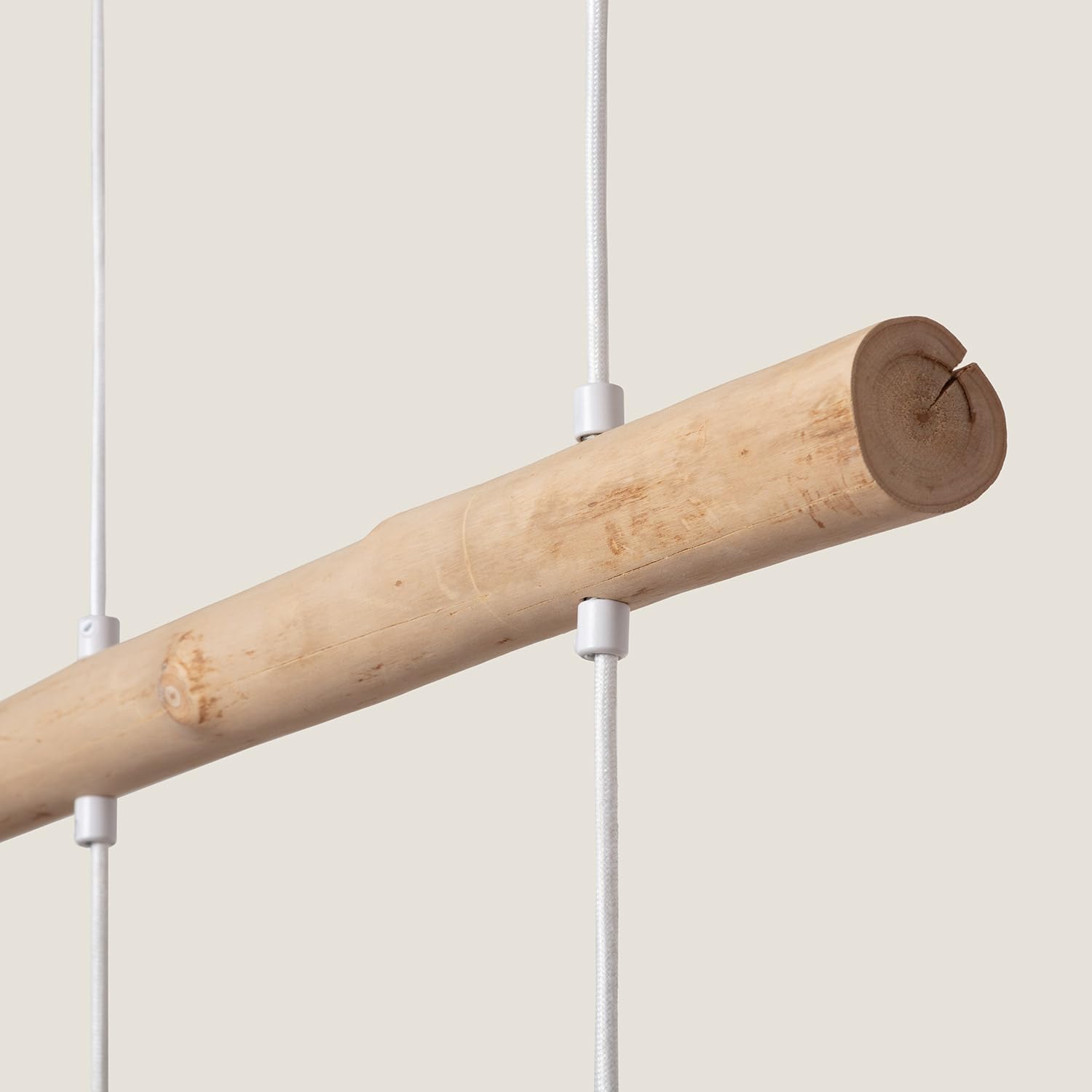 LEDKIA Lámpara Colgante Ratán y Madera Linfen Natural | Diseño Boho-Chic | Compatible con Bombillas E27 | Cable y Altura Ajustables | IP20 Interior; Color Natural