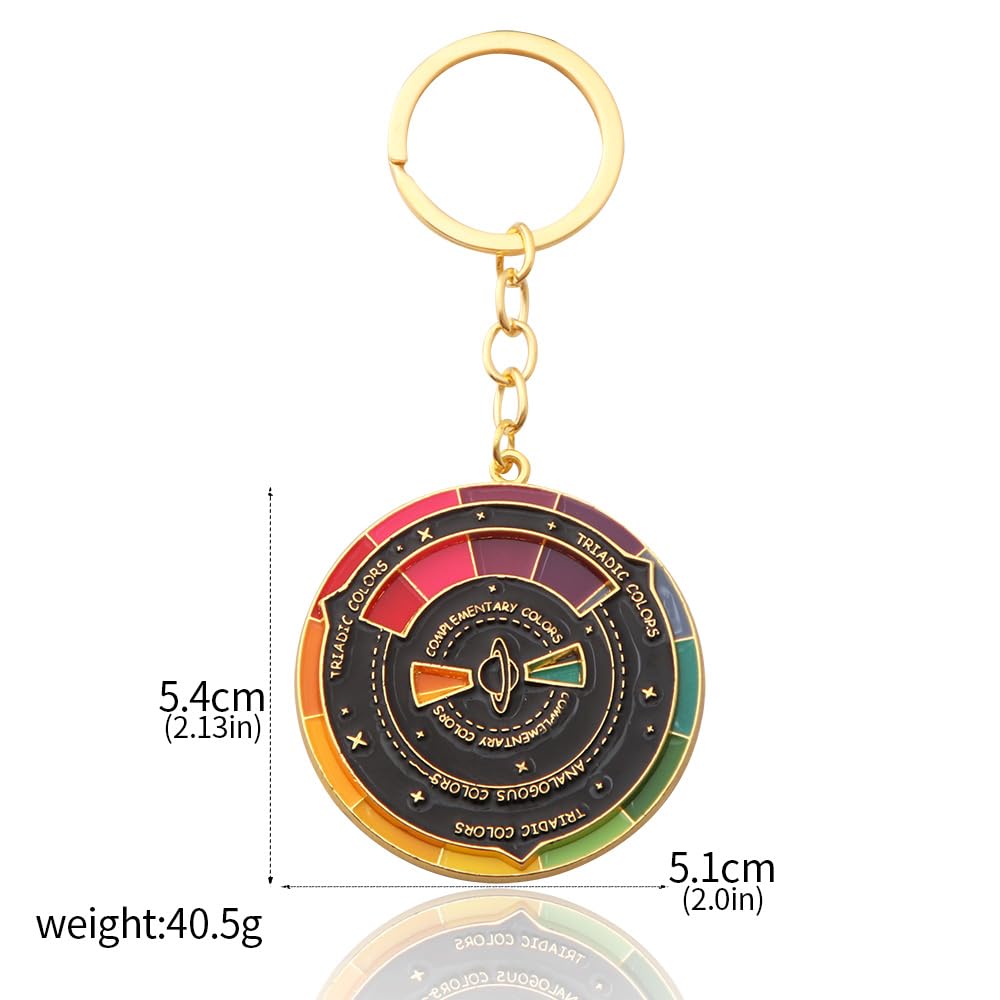 FunBoat Color Wheel Keychain - Creative Spinning Color Wheel Charm - Aesthetic Arts Gifts for Artists