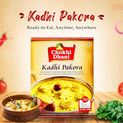 Image of Chokhi Dhani Ready to Eat Kadhi Pakora, Instant Meal | ready to eat meals | (Pack of 2, 300g each)