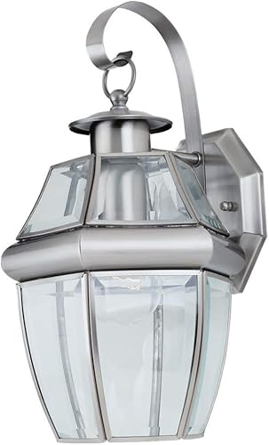 Sea Gull Lighting 8067-965 Lancaster One Light - Farol de pared para exteriores, níquel cepillado antiguo