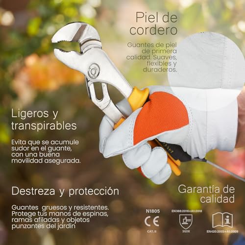 EXBRIECO, 1, 3, 6 or 12 works, Work Gloves, EPI, Lambskin Gloves, Abrasion Protection, Ripping - Image 2