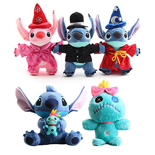 JMUNG 5 stks/set Kawaii Stitch Dieren Gevuld Leuke Pluche Speelgoed voor Kinderen Kids Verjaardagscadeau 24-30cm